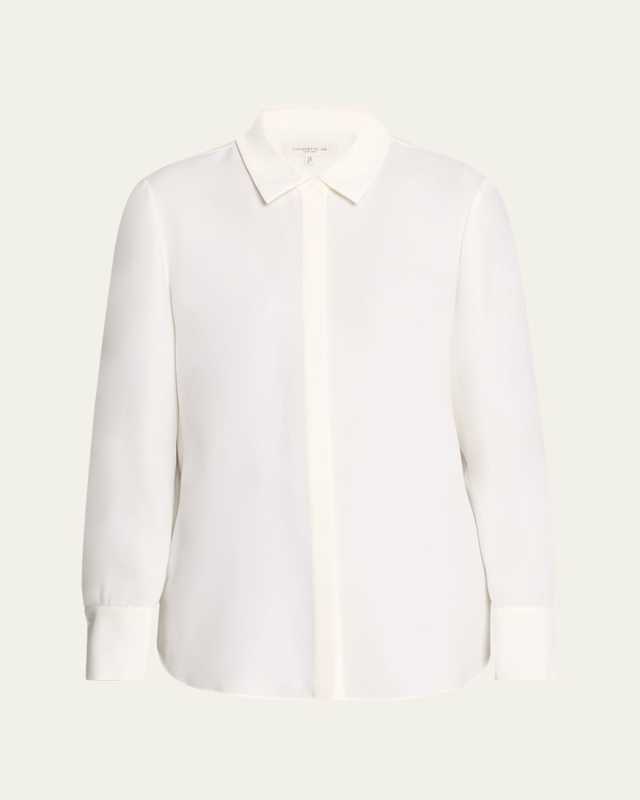 Scottie Silk Button-Down Blous